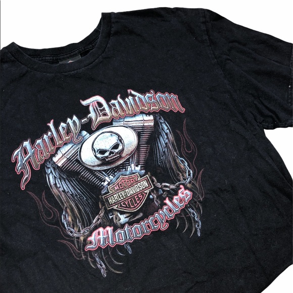 Harley-Davidson Other - Harley Davidson XLarge black skull& chains T-shirt